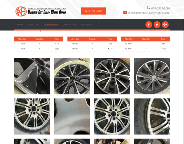 Alloy Wheel Repair Website Design